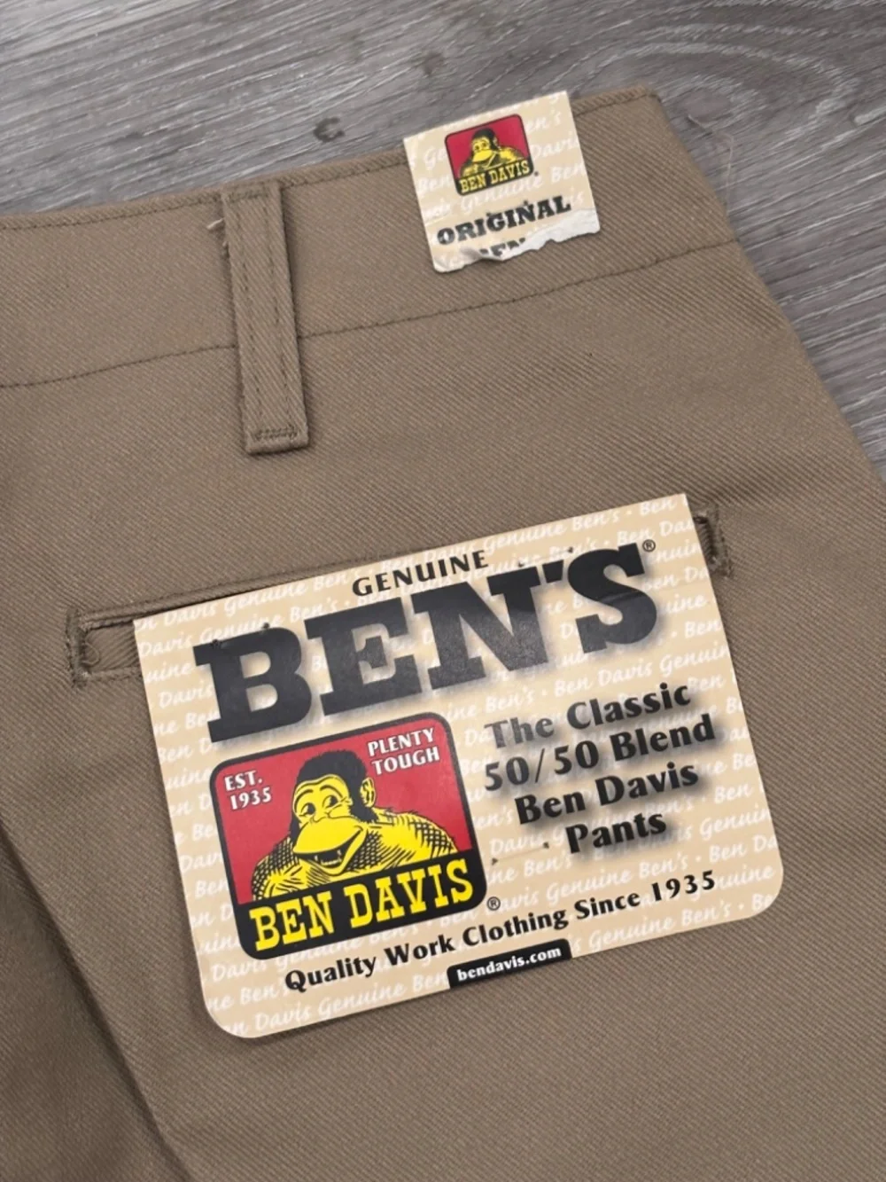 Ben Davis Genuine Ben's Workwear Pants Canvas Khaki Gorilla Mens 34X30 NWT